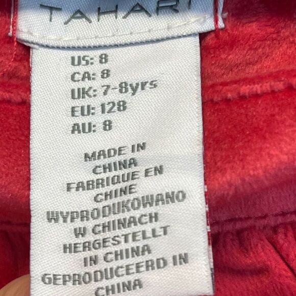 TAHARI Dress Girls Size 8 Pink Velvet Ruffled Lined Square Neck Overall Jumper - Picture 6 of 14